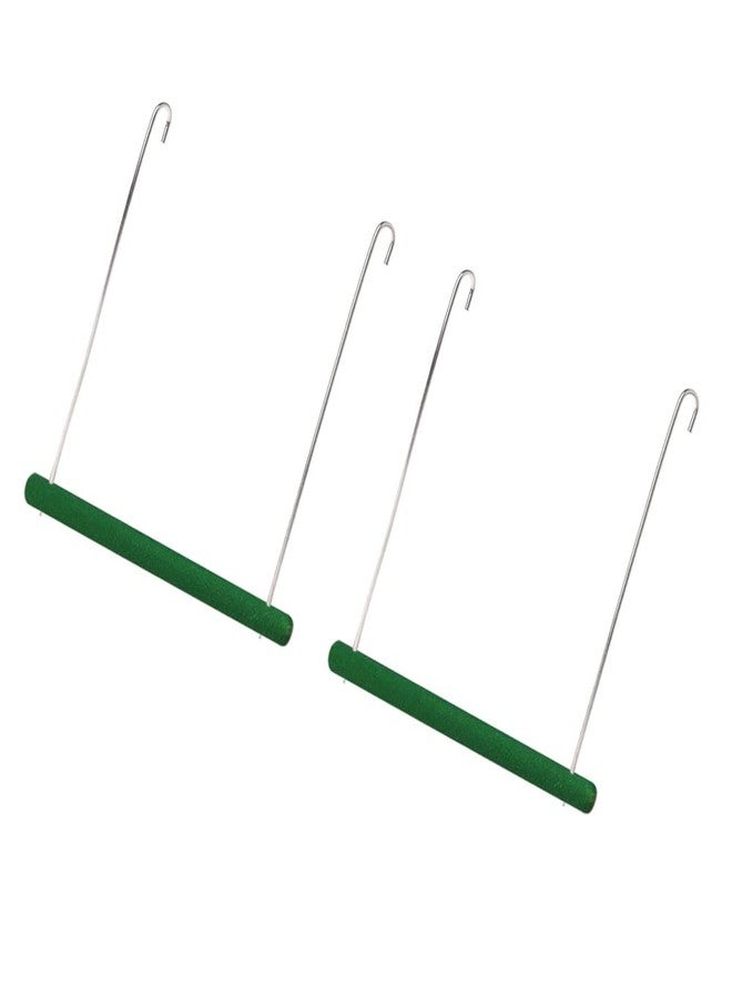 Sage Square Playful Natural Perch Wood Swing Toy Cage Hanging Platform, Climbing, Training, Workout Sand Perch for Birds (Large) (Pack of 2) - Image 1